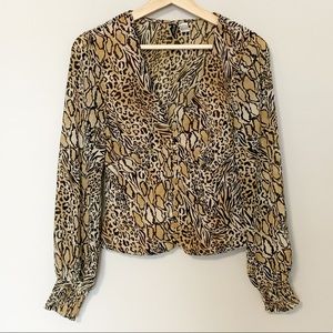 H&M Divided Cheetah Print Blouse - SZ6